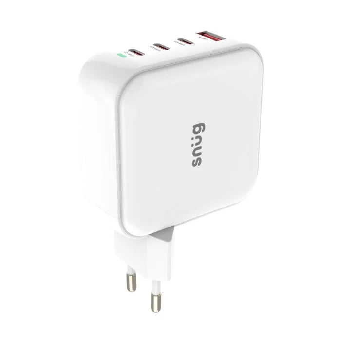 Snug 4 Port GaN 100W PD Wall Charger - White