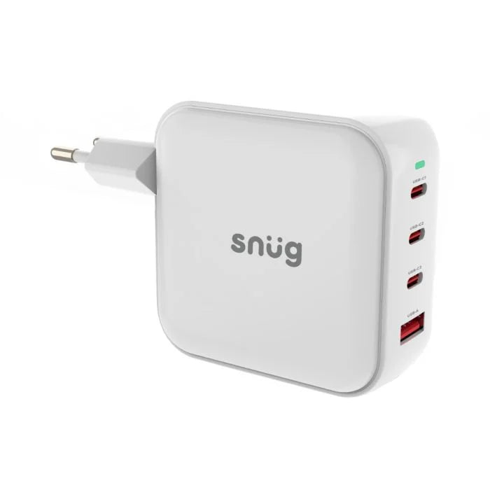 Snug 4 Port GaN 100W PD Wall Charger - White