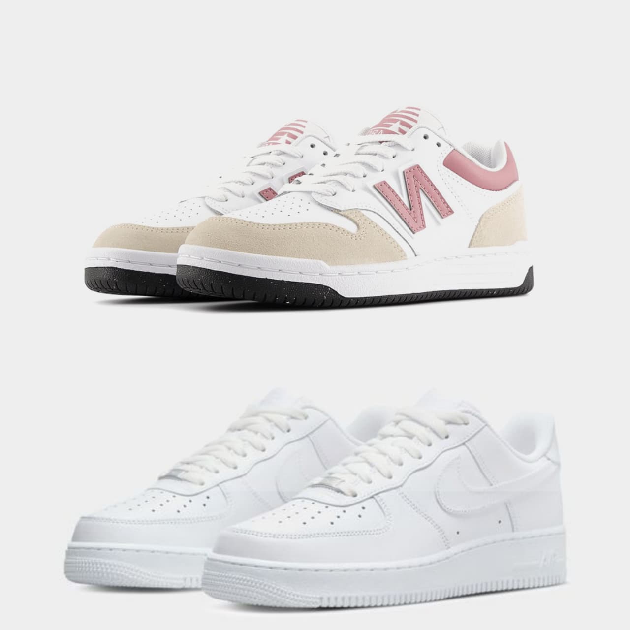 Nike AF1 + New Balance 480 Mauve/White Sneaker
