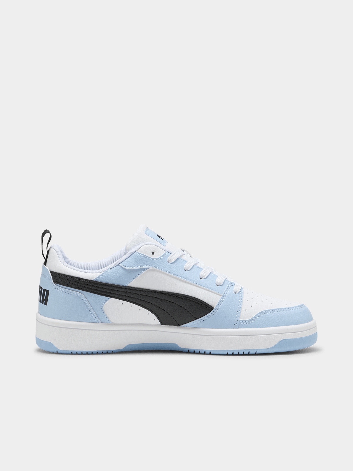 Mens Puma Rebound V6 Lo White/Blue Sneaker