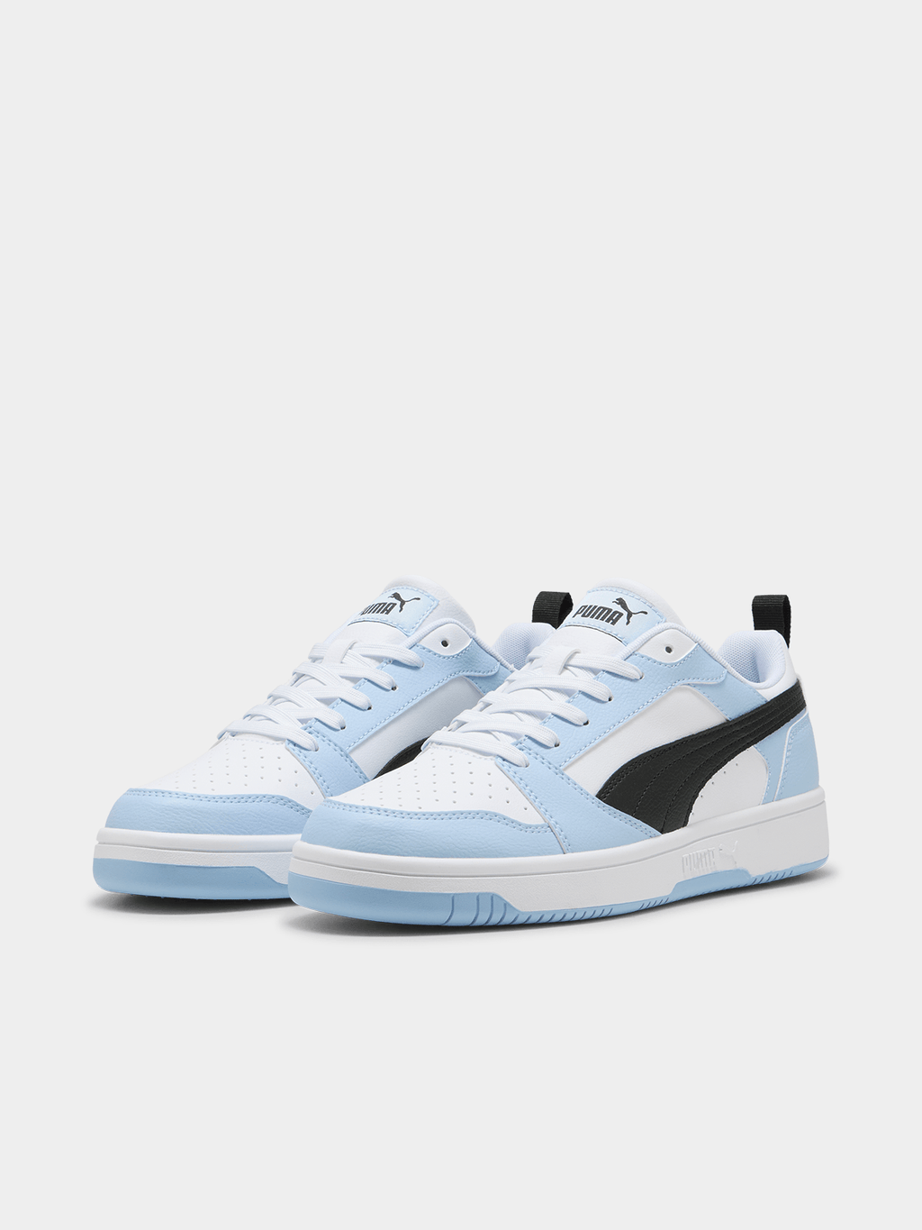 Mens Puma Rebound V6 Lo White/Blue Sneaker