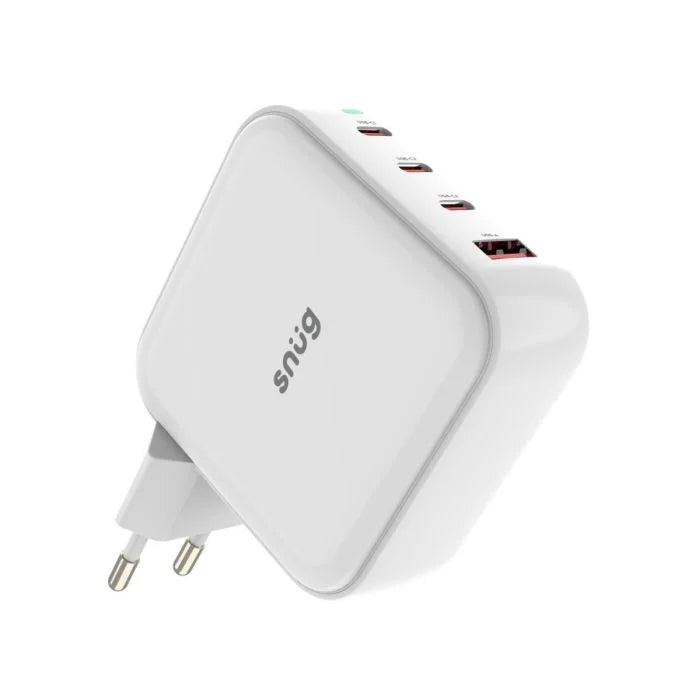 Snug 4 Port GaN 100W PD Wall Charger - White