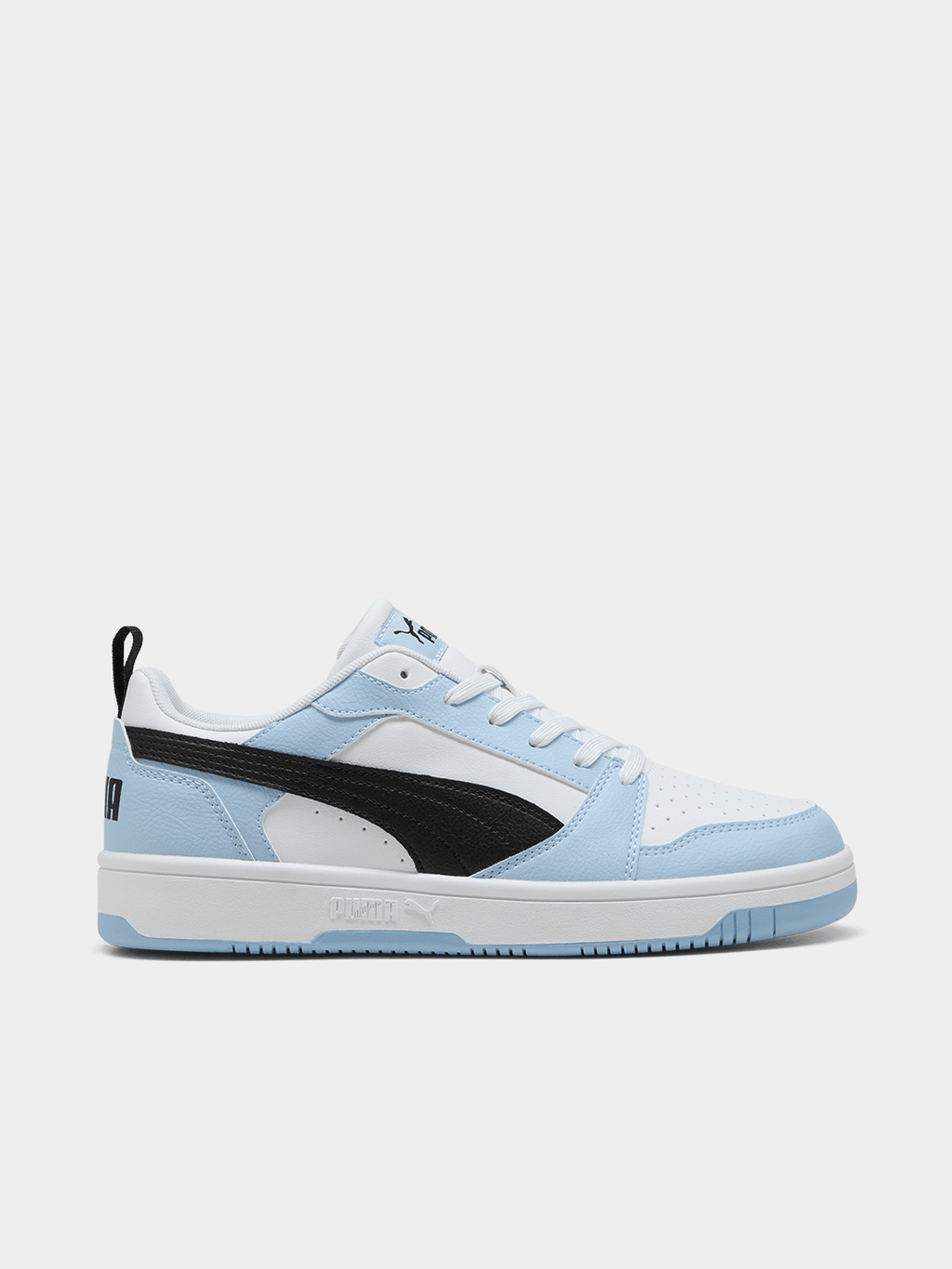 Mens Puma Rebound V6 Lo White/Blue Sneaker