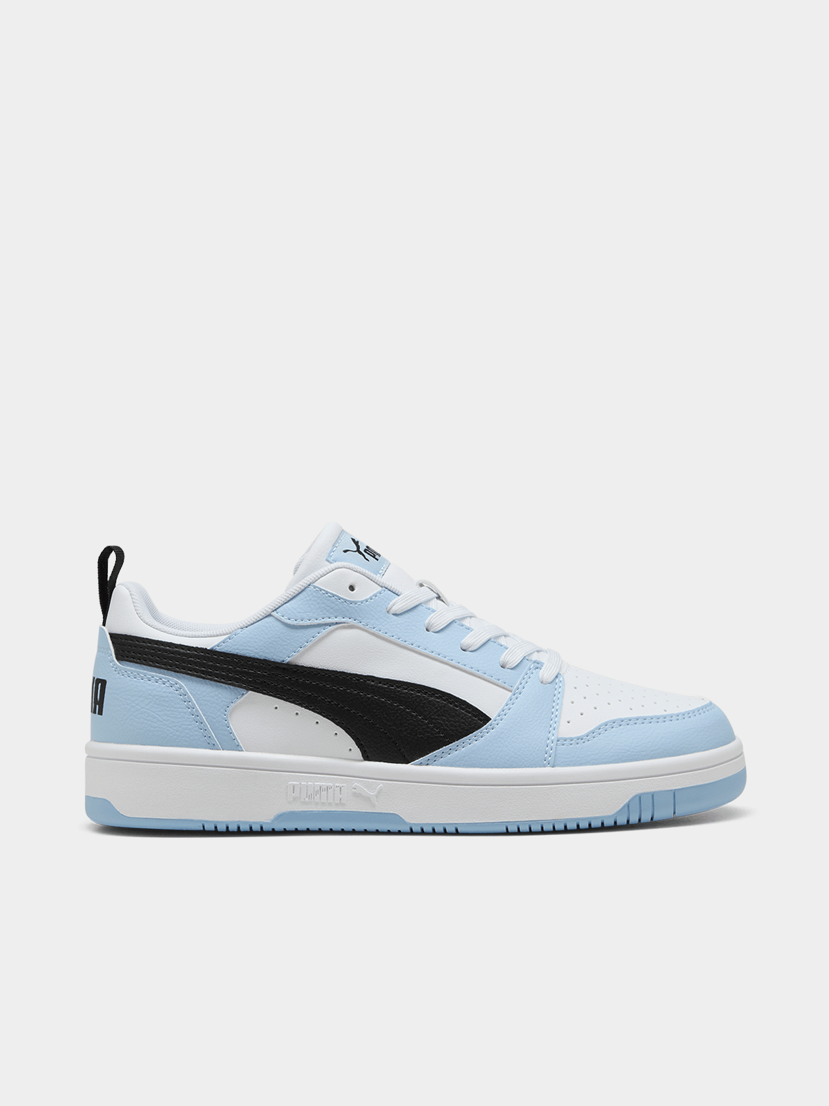 Mens Puma Rebound V6 Lo White/Blue Sneaker